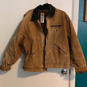 Vintage Carhartt J97 BROWN Detroit Jacket XL Regular Distressed Faded Made USA